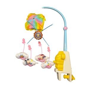 Vtg 1989 Disney Mickey Mouse STARGLOW Musical Crib Mobile Light Up MICKEY STAR